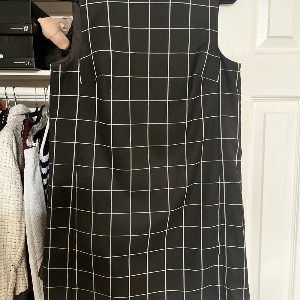 Halogen Grid Pattern Mini Dress
